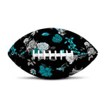 Blue Peony And Grey Rose Floral Print Rugby Ball