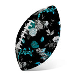 Blue Peony And Grey Rose Floral Print Rugby Ball