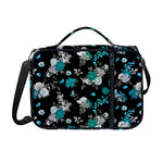 Blue Peony And Grey Rose Floral Print Shoulder Strap Bible Bag