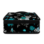 Blue Peony And Grey Rose Floral Print Small Lunch Bag