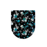 Blue Peony And Grey Rose Floral Print Toilet Lid Cover