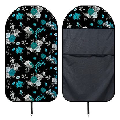 Blue Peony And Grey Rose Floral Print Waterproof Car Seat Cover