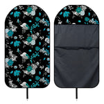 Blue Peony And Grey Rose Floral Print Waterproof Car Seat Cover