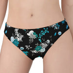 Blue Peony And Grey Rose Floral Print Women's Panties