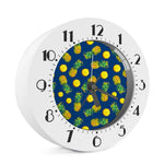 Blue Pineapple Pattern Print Alarm Clock
