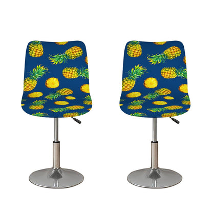 Blue Pineapple Pattern Print Bar Stool Covers