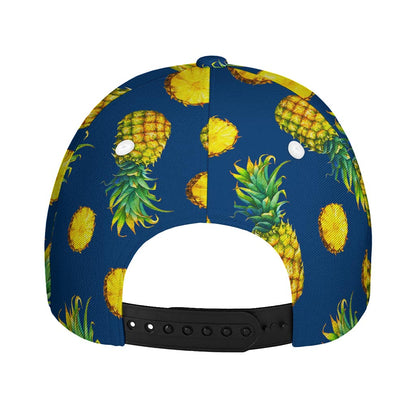Blue Pineapple Pattern Print Baseball Cap