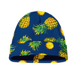 Blue Pineapple Pattern Print Beanie