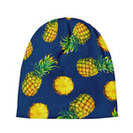 Blue Pineapple Pattern Print Beanie