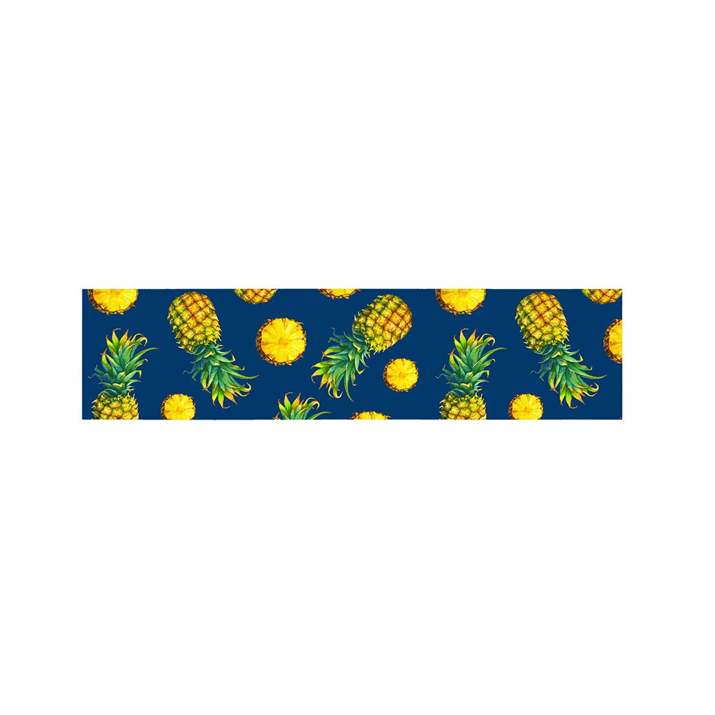 Blue Pineapple Pattern Print Bed Runner