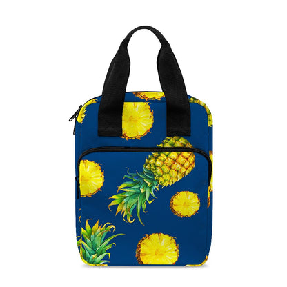 Blue Pineapple Pattern Print Bible Tote Bag