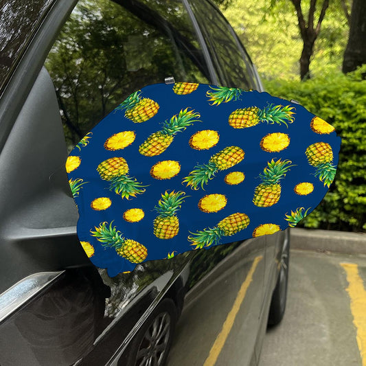 Blue Pineapple Pattern Print Car Side Mirror Covers