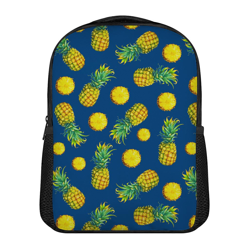 Blue Pineapple Pattern Print Casual Backpack