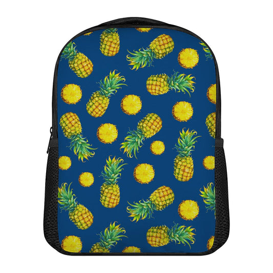 Blue Pineapple Pattern Print Casual Backpack