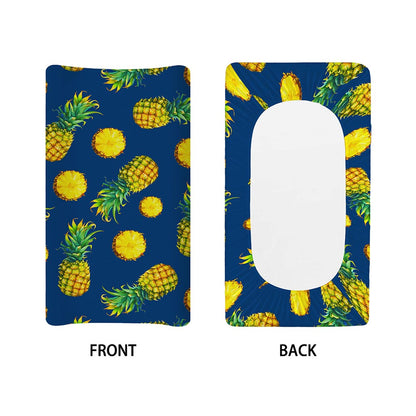 Blue Pineapple Pattern Print Changing Pad Cover