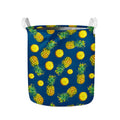 Blue Pineapple Pattern Print Collapsible Laundry Basket