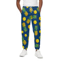 Blue Pineapple Pattern Print Cotton Sweatpants