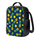 Blue Pineapple Pattern Print Crossbody Lunch Bag