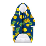 Blue Pineapple Pattern Print Dog Zip Up Hoodie