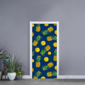Blue Pineapple Pattern Print Door Sticker