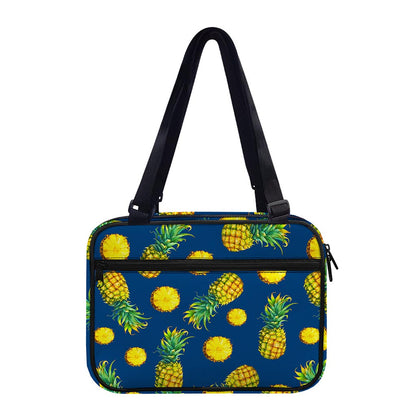 Blue Pineapple Pattern Print Double Strap Bible Bag