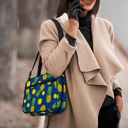 Blue Pineapple Pattern Print Double Strap Bible Bag