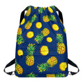 Blue Pineapple Pattern Print Drawstring Backpack