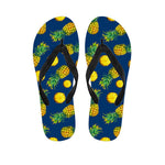 Blue Pineapple Pattern Print Flip Flops