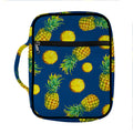 Blue Pineapple Pattern Print Front Pocket Bible Bag