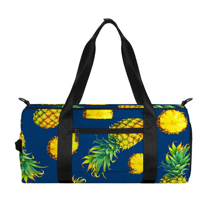 Blue Pineapple Pattern Print Gym Bag