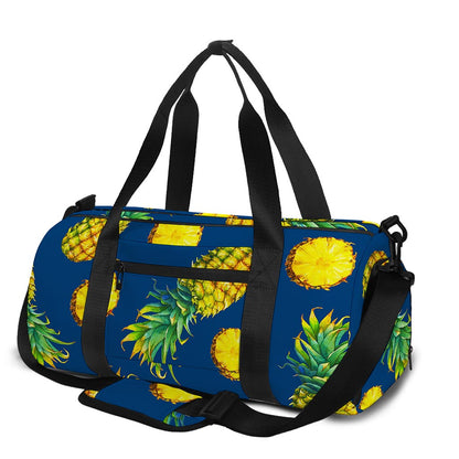 Blue Pineapple Pattern Print Gym Bag