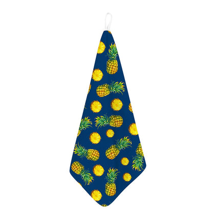 Blue Pineapple Pattern Print Hand Towel