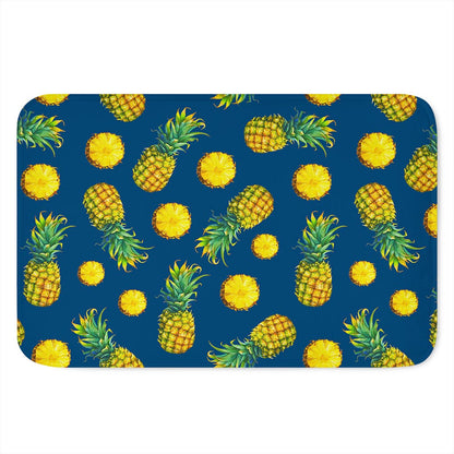 Blue Pineapple Pattern Print Indoor Door Mat