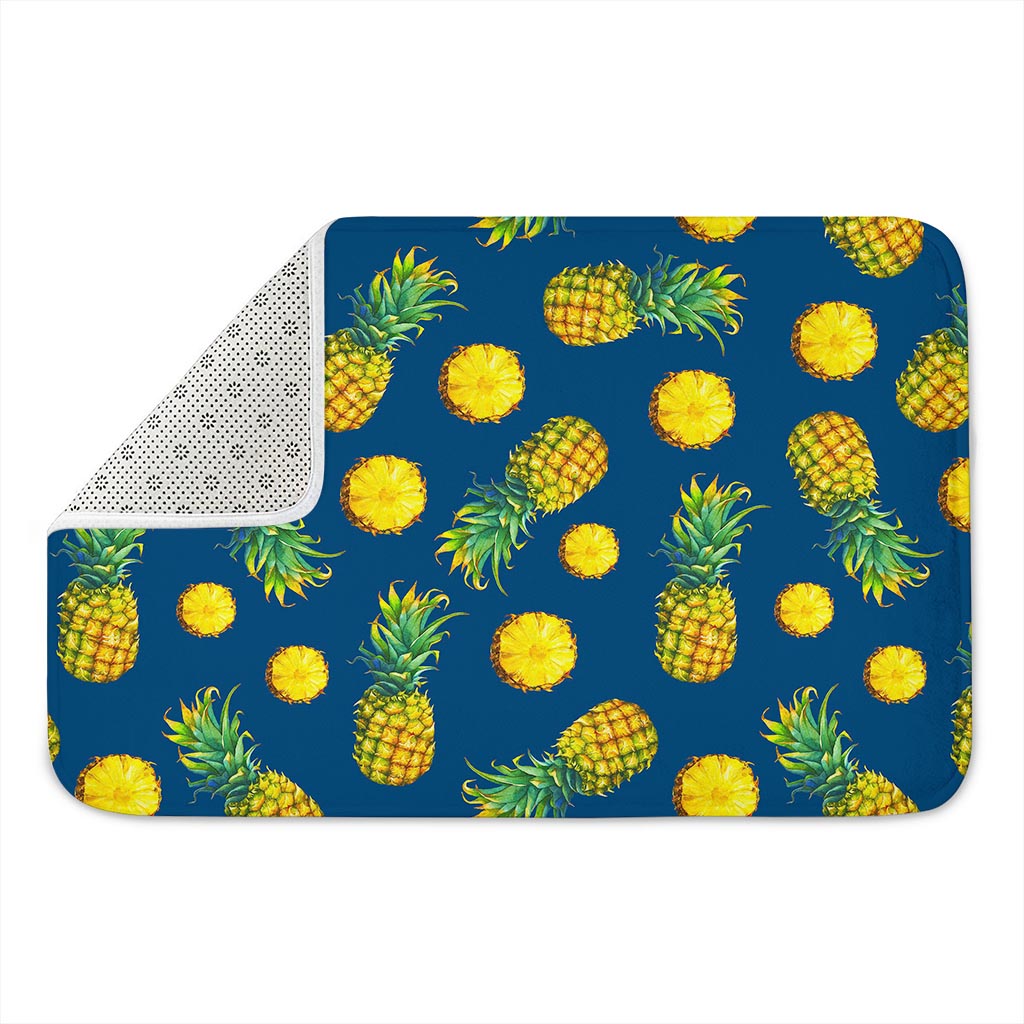 Blue Pineapple Pattern Print Indoor Door Mat