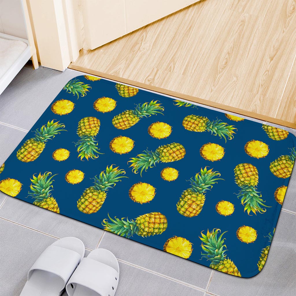 Blue Pineapple Pattern Print Indoor Door Mat