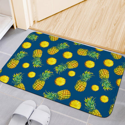 Blue Pineapple Pattern Print Indoor Door Mat
