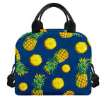 Blue Pineapple Pattern Print Insulated Lunch Bag