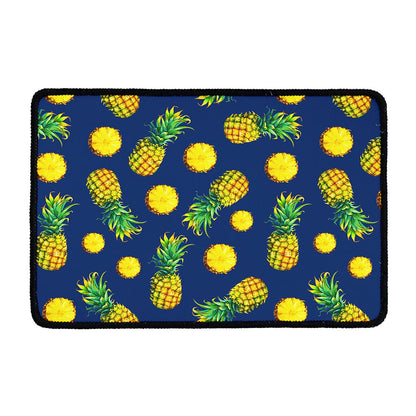 Blue Pineapple Pattern Print Kitchen Mat