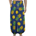 Blue Pineapple Pattern Print Lantern Pants