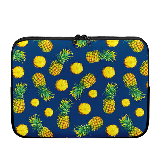 Blue Pineapple Pattern Print Laptop Sleeve