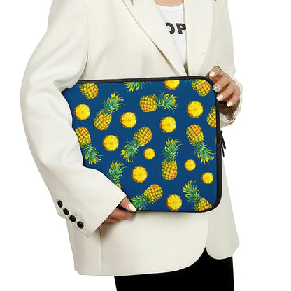 Blue Pineapple Pattern Print Laptop Sleeve