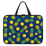 Blue Pineapple Pattern Print Laptop Sleeve With Handle