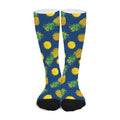 Blue Pineapple Pattern Print Long Socks