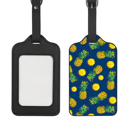 Blue Pineapple Pattern Print Luggage Tag