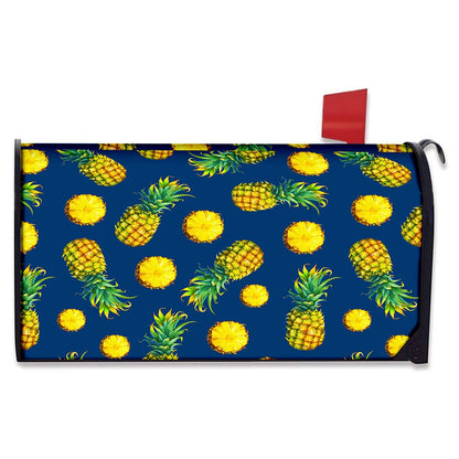 Blue Pineapple Pattern Print Mailbox Cover