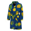 Blue Pineapple Pattern Print Men's Bathrobe