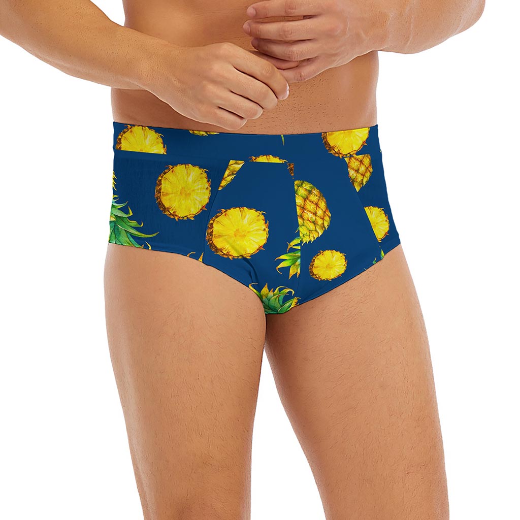 Blue Pineapple Pattern Print Men's Briefs