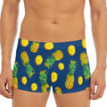 Blue Pineapple Pattern Print Men's Short Boxer Briefs