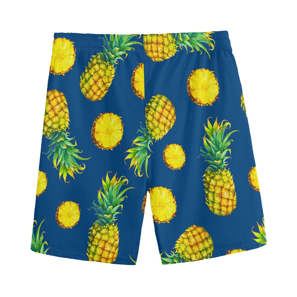 Blue Pineapple Pattern Print Men's Sports Shorts