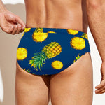 Blue Pineapple Pattern Print Men's Swim Briefs